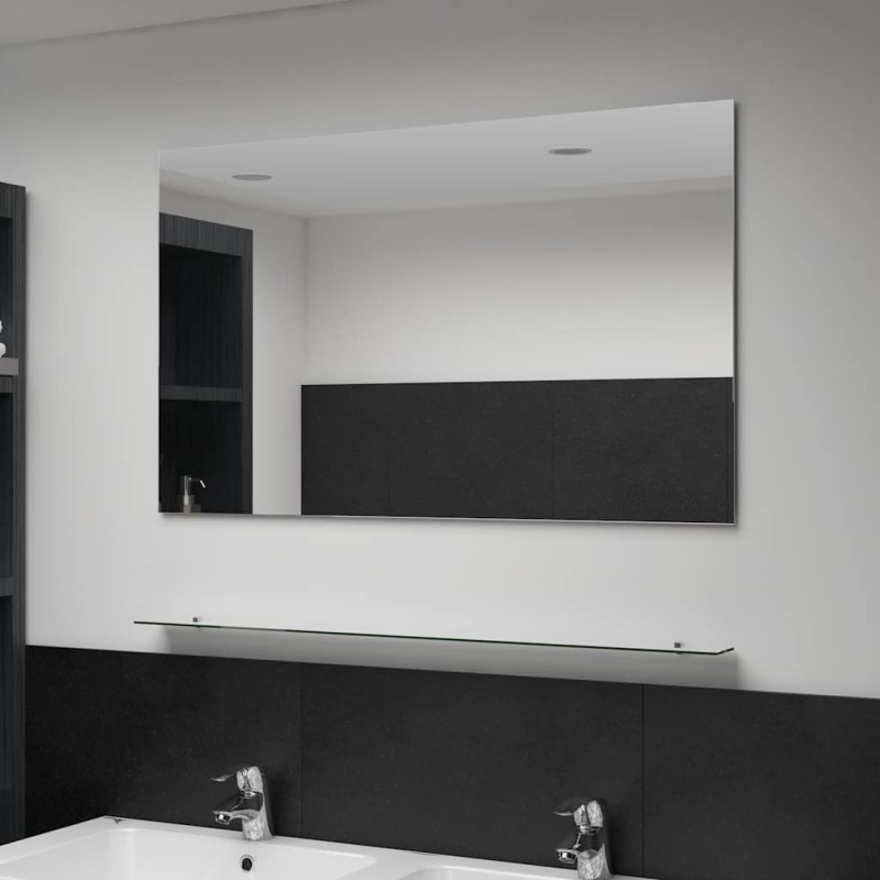 Miroir mural avec étagère 100x60 cm Verre trempé 517797517797