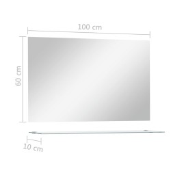 Miroir mural avec étagère 100x60 cm Verre trempé 517797517797