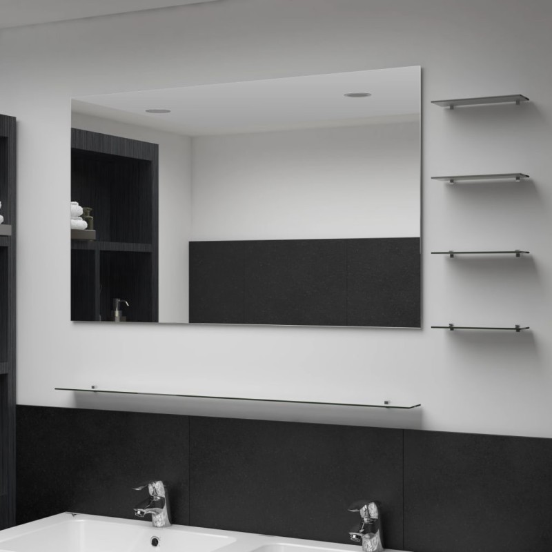 Miroir mural avec 5 étagères Argenté 100 x 60 cm 517798517798