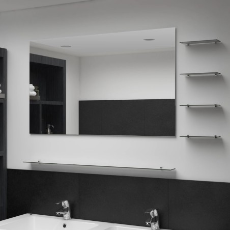 Miroir mural avec 5 étagères Argenté 100 x 60 cm 517798517798