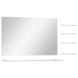Miroir mural avec 5 étagères Argenté 100 x 60 cm 517798517798