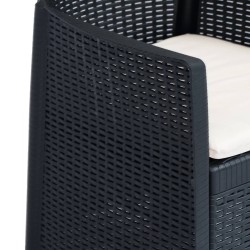 Ensemble à manger d'extérieur 5 pcs Plastique Aspect de rotin 517802517802