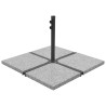 Plaques de poids de parasol 4 pcs Granit Gris Carré 100 kg 517803517803