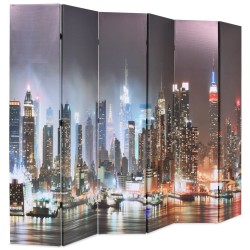 Cloison de séparation pliable 228 x 170 cm New York la nuit 517811517811