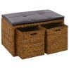 Banc avec 2 paniers Jacinthe d'eau 71 x 40 x 42 cm Marron 517814517814