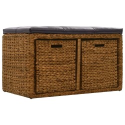 Banc avec 2 paniers Jacinthe d'eau 71 x 40 x 42 cm Marron 517814517814