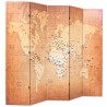 Cloison de séparation pliable 200 x 170 cm Carte du monde Jaune 517823517823