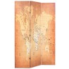 Cloison de séparation pliable 120 x 170 cm Carte du monde Jaune 517825517825