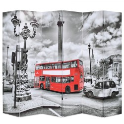 Cloison de séparation 228 x 170 cm Bus londonien Noir et blanc 517826517826