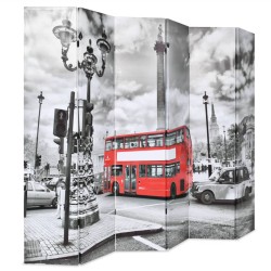 Cloison de séparation 228 x 170 cm Bus londonien Noir et blanc 517826517826