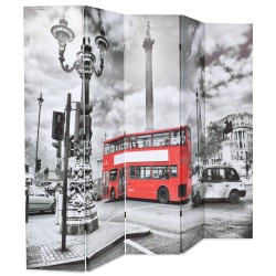 Cloison de séparation 200 x 170 cm Bus londonien Noir et blanc 517827517827
