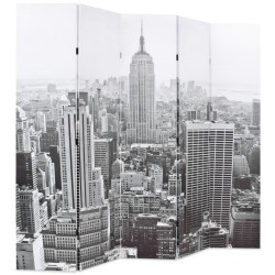 Cloison de séparation pliable 200x170 cm New York Noir et blanc 517831517831