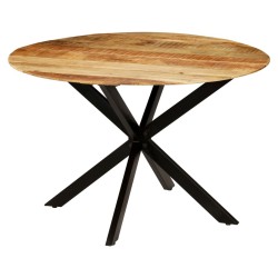Table à manger Bois de manguier brut massif et acier 120x77 cm 517832517832