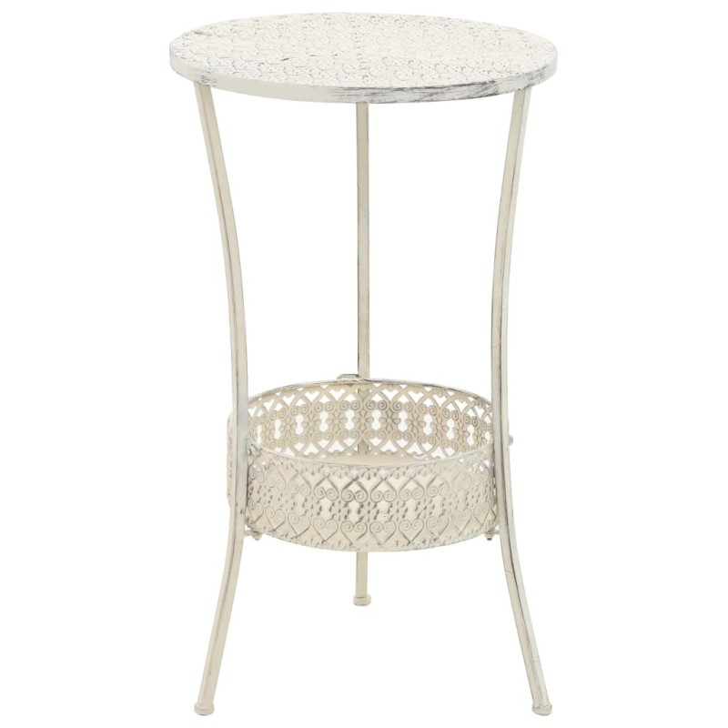 Table de bistro Style vintage Ronde Métal 40x70 cm Blanc 517833517833