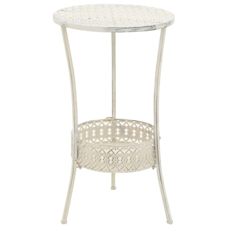 Table de bistro Style vintage Ronde Métal 40x70 cm Blanc 517833517833