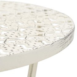 Table de bistro Style vintage Ronde Métal 40x70 cm Blanc 517833517833
