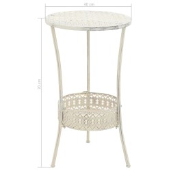 Table de bistro Style vintage Ronde Métal 40x70 cm Blanc 517833517833