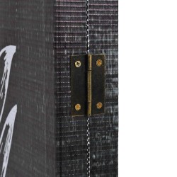 Cloison de séparation pliable 228 x 170 cm Plumes Noir et blanc 517847517847