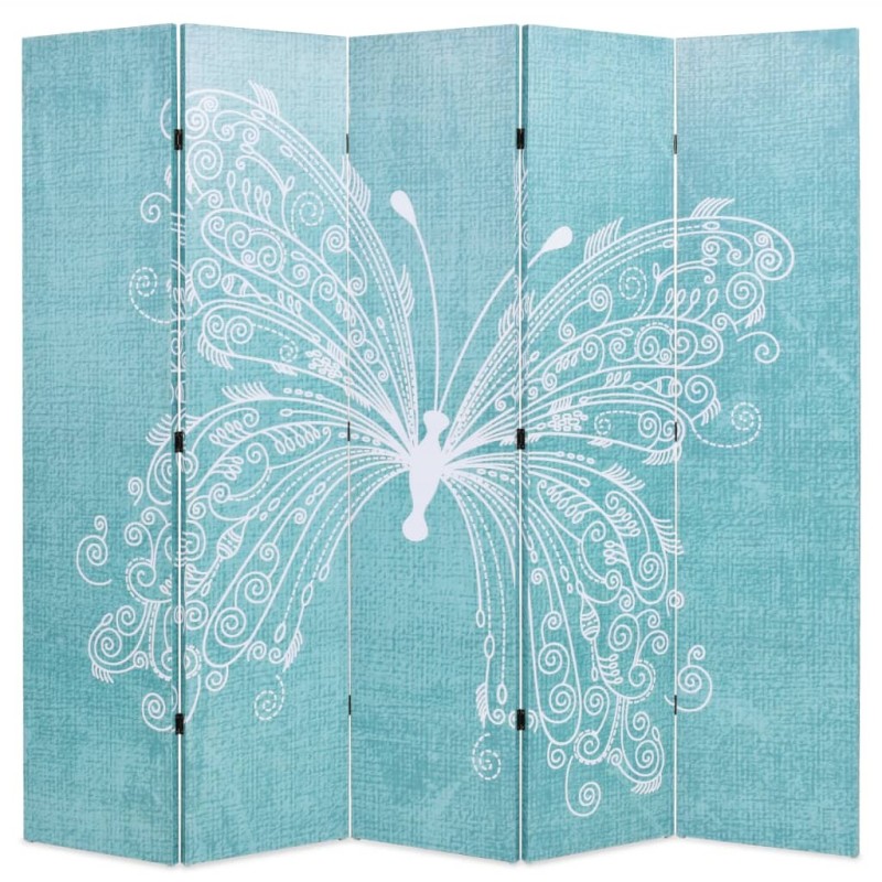 Cloison de séparation pliable 200 x 170 cm Papillon Bleu 517852517852