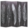 Cloison de séparation pliable 200 x 170 cm Plumes Noir et blanc 517853517853