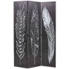 Cloison de séparation pliable 120 x 170 cm Plumes Noir et blanc 517855517855