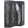 Cloison de séparation pliable 160 x 170 cm Plumes Noir et blanc 517856517856