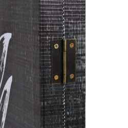 Cloison de séparation pliable 160 x 170 cm Plumes Noir et blanc 517856517856