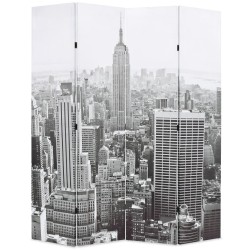 Cloison de séparation pliable 160x170 cm New York Noir et blanc 517857517857