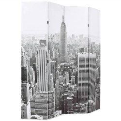 Cloison de séparation pliable 160x170 cm New York Noir et blanc 517857517857