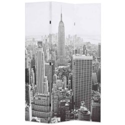 Cloison de séparation pliable 120x170 cm New York Noir et blanc 517858517858