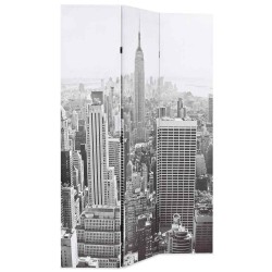 Cloison de séparation pliable 120x170 cm New York Noir et blanc 517858517858