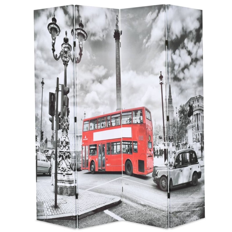Cloison de séparation 160 x 170 cm Bus londonien Noir et blanc 517859517859