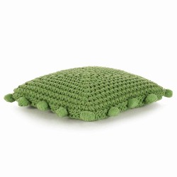 Coussin de jeté Basketweave avec oreiller Vert 50 x 50 cm Coton 517875517875