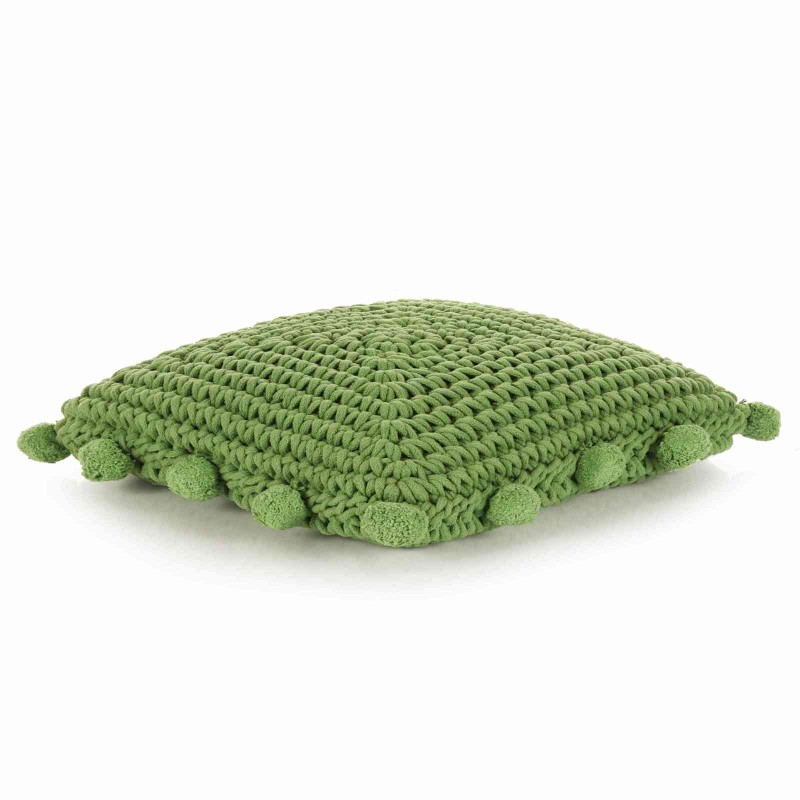 Coussin de jeté Basketweave avec oreiller Vert 50 x 50 cm Coton 517875517875