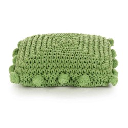 Coussin de jeté Basketweave avec oreiller Vert 50 x 50 cm Coton 517875517875