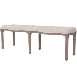 Banc Lin Bois massif 150 x 40 x 48 cm Blanc crème 517876517876