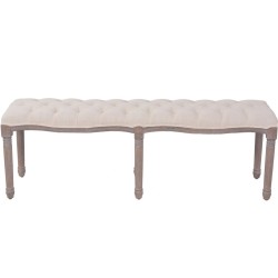 Banc Lin Bois massif 150 x 40 x 48 cm Blanc crème 517876517876