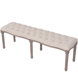 Banc Lin Bois massif 150 x 40 x 48 cm Blanc crème 517876517876