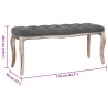 Banc Lin Bois solide 110x38x48 cm Gris foncé 517877517877