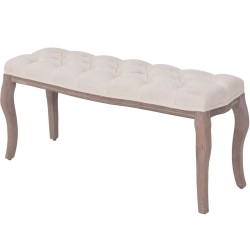Banc Lin Bois massif 110 x 38 x 48 cm Blanc crème 517878517878