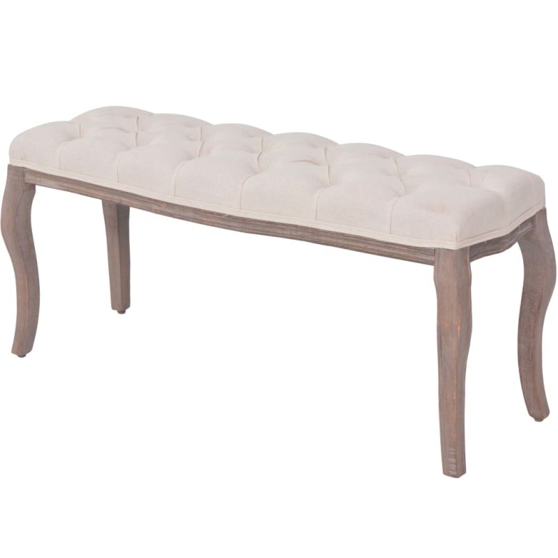 Banc Lin Bois massif 110 x 38 x 48 cm Blanc crème 517878517878