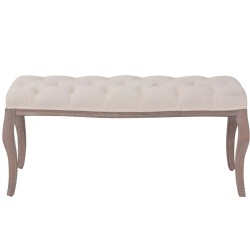Banc Lin Bois massif 110 x 38 x 48 cm Blanc crème 517878517878