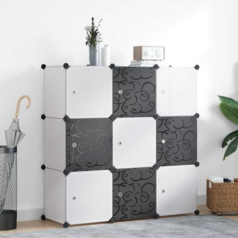 Organisateur de rangement cube avec 9 compartiments Noir/Blanc 517881517881