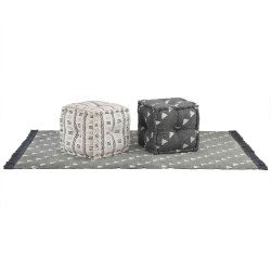 Pouffes Géométrique Gris et blanc 40 x 40 x 40 cm tissu 517885517885