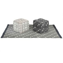 Pouffes Géométrique Gris et blanc 40 x 40 x 40 cm tissu 517885517885