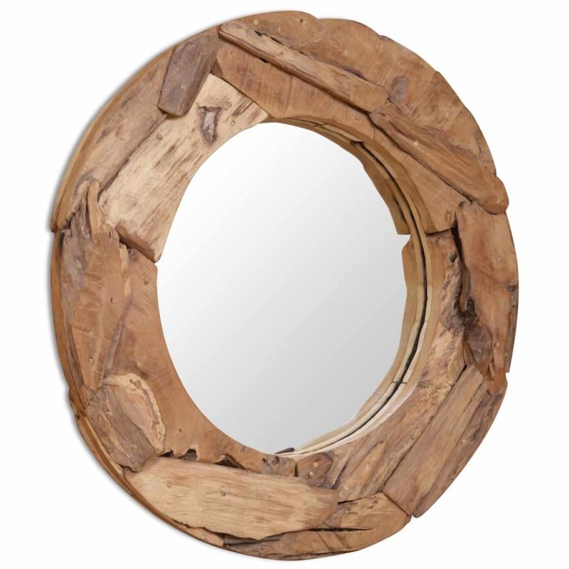 Miroir décoratif Teck 80 cm Rond 517891517891