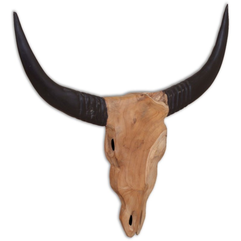 Crâne de taureau mural Teck 69x6x60 cm 517900517900