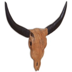 Crâne de taureau mural Teck 69x6x60 cm 517900517900