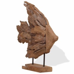 Sculpture de poisson teck 40x12x57 cm 517912517912