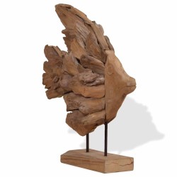 Sculpture de poisson teck 40x12x57 cm 517912517912